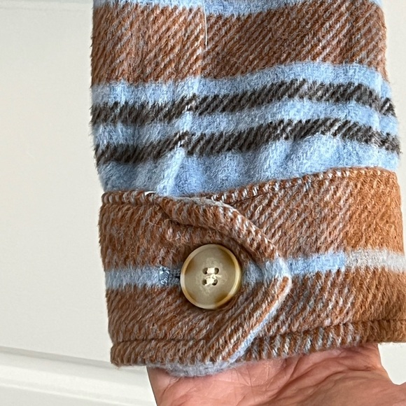 For the REPUBLIC Women's Cropped Plaid Thick Flannel Jacket Shacket Size M New - Picture 4 of 15